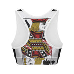 Jack Of Spades Playing Card Print Women's Sports Bra