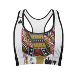 Jack Of Spades Playing Card Print Women's Sports Bra