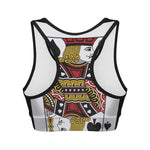 Jack Of Spades Playing Card Print Women's Sports Bra
