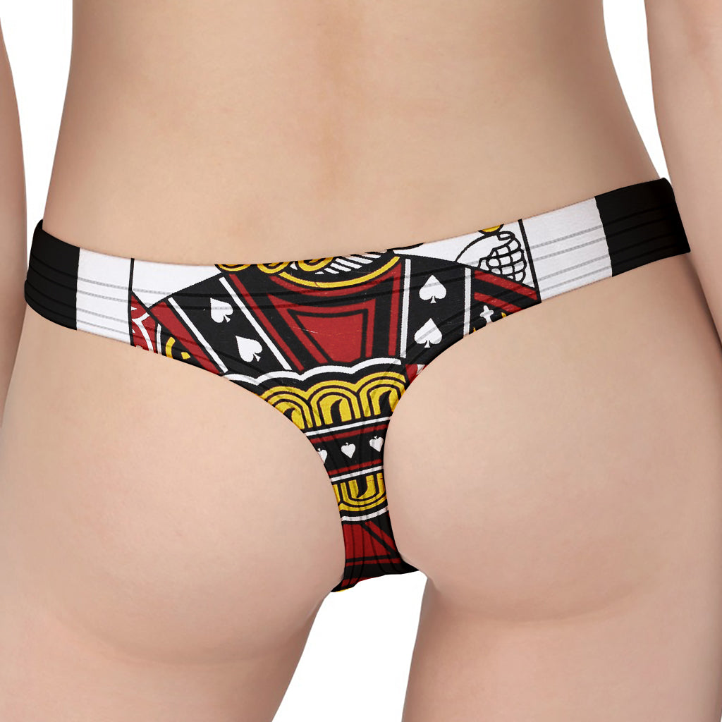 Jack Of Spades Playing Card Print Women's Thong