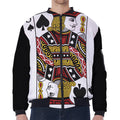 Jack Of Spades Playing Card Print Zip Sleeve Bomber Jacket