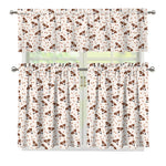 Jack Russell Terrier And Bone Print 3 Piece Kitchen Curtains