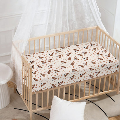 Jack Russell Terrier And Bone Print Baby Crib Sheet