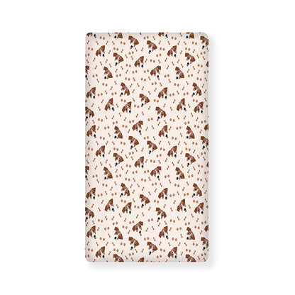 Jack Russell Terrier And Bone Print Baby Crib Sheet
