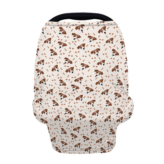 Jack Russell Terrier And Bone Print Baby Seat Cover