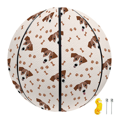 Jack Russell Terrier And Bone Print Basketball