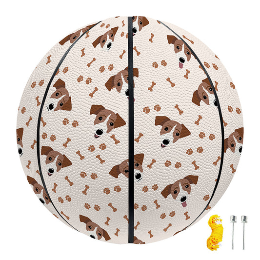 Jack Russell Terrier And Bone Print Basketball