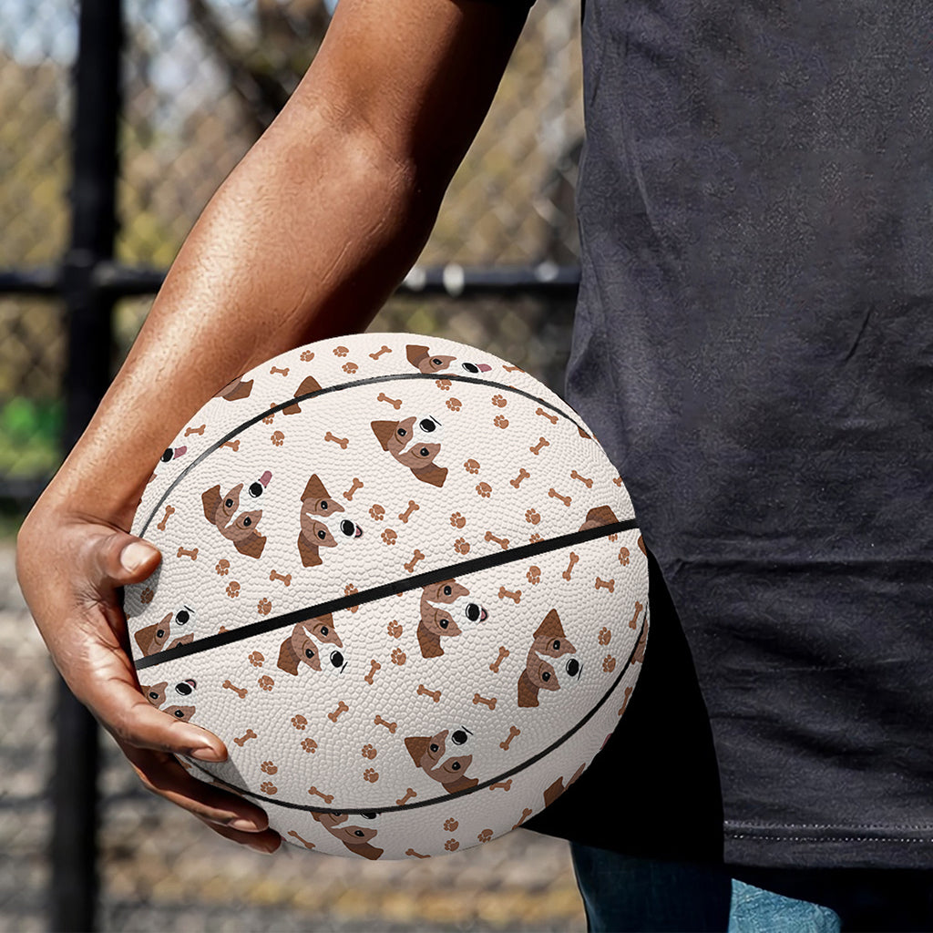 Jack Russell Terrier And Bone Print Basketball
