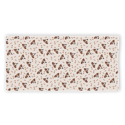 Jack Russell Terrier And Bone Print Beach Towel