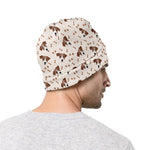 Jack Russell Terrier And Bone Print Beanie