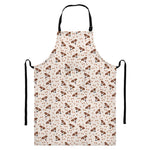 Jack Russell Terrier And Bone Print Bib Apron With Pocket