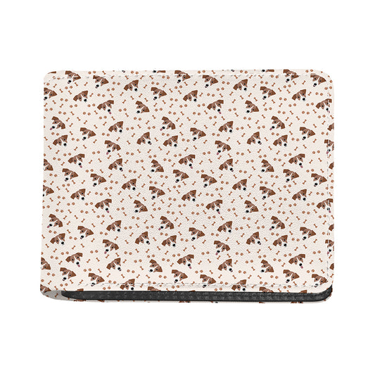Jack Russell Terrier And Bone Print Bifold Wallet