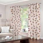 Jack Russell Terrier And Bone Print Blackout Grommet Curtains