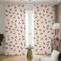 Jack Russell Terrier And Bone Print Dimout Pencil Pleat Curtains