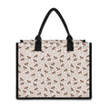 Jack Russell Terrier And Bone Print Canvas Tote Bag