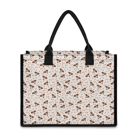 Jack Russell Terrier And Bone Print Canvas Tote Bag