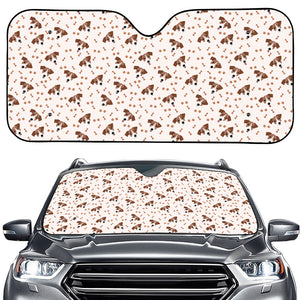 Jack Russell Terrier And Bone Print Car Windshield Sun Shade