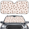 Jack Russell Terrier And Bone Print Car Windshield Sun Shade