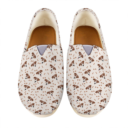 Jack Russell Terrier And Bone Print Casual Shoes