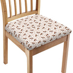 Jack Russell Terrier And Bone Print Chair Cushion Cover