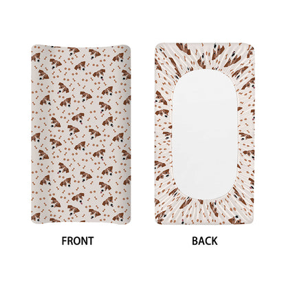 Jack Russell Terrier And Bone Print Changing Pad Cover