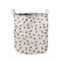 Jack Russell Terrier And Bone Print Collapsible Laundry Basket
