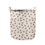 Jack Russell Terrier And Bone Print Collapsible Laundry Basket