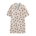 Jack Russell Terrier And Bone Print Cotton Hawaiian Shirt