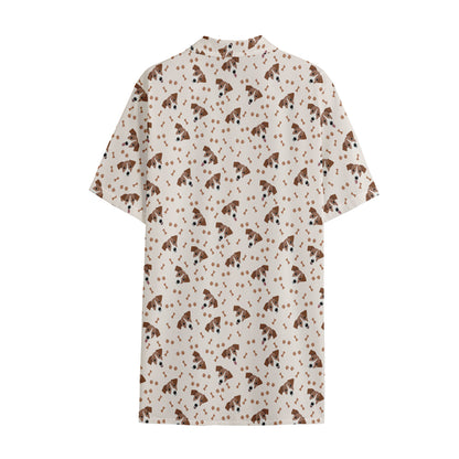 Jack Russell Terrier And Bone Print Cotton Hawaiian Shirt