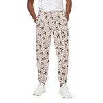 Jack Russell Terrier And Bone Print Cotton Pants