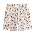 Jack Russell Terrier And Bone Print Cotton Shorts