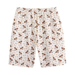 Jack Russell Terrier And Bone Print Cotton Shorts