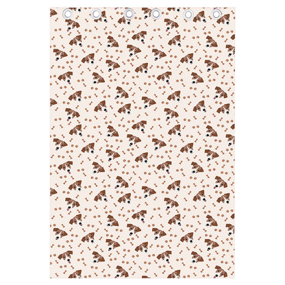 Jack Russell Terrier And Bone Print Curtain