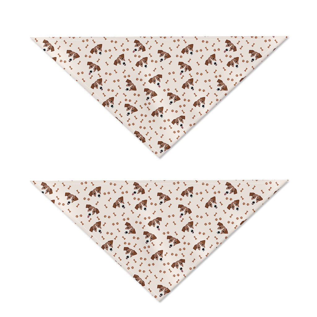Jack Russell Terrier And Bone Print Dog Bandana