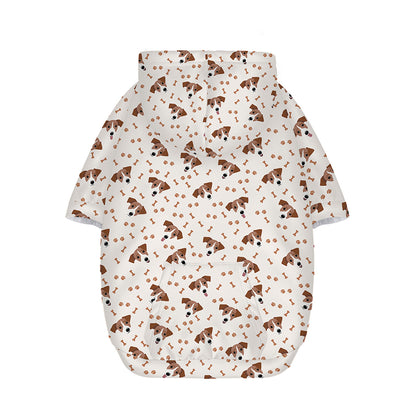 Jack Russell Terrier And Bone Print Dog Zip Up Hoodie