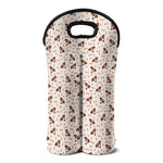 Jack Russell Terrier And Bone Print Double Neoprene Wine Tote
