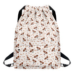 Jack Russell Terrier And Bone Print Drawstring Backpack