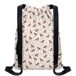 Jack Russell Terrier And Bone Print Drawstring Backpack