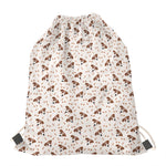 Jack Russell Terrier And Bone Print Drawstring Bag