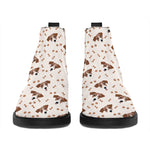 Jack Russell Terrier And Bone Print Flat Ankle Boots