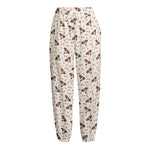 Jack Russell Terrier And Bone Print Fleece Lined Knit Pants