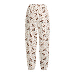 Jack Russell Terrier And Bone Print Fleece Lined Knit Pants