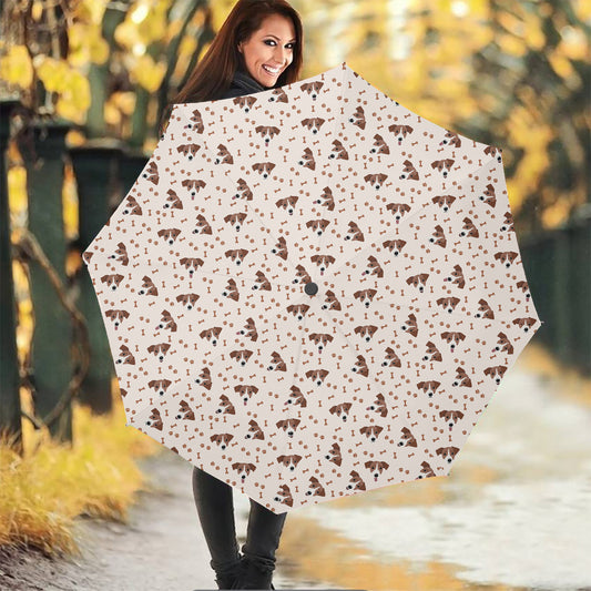 Jack Russell Terrier And Bone Print Foldable Umbrella