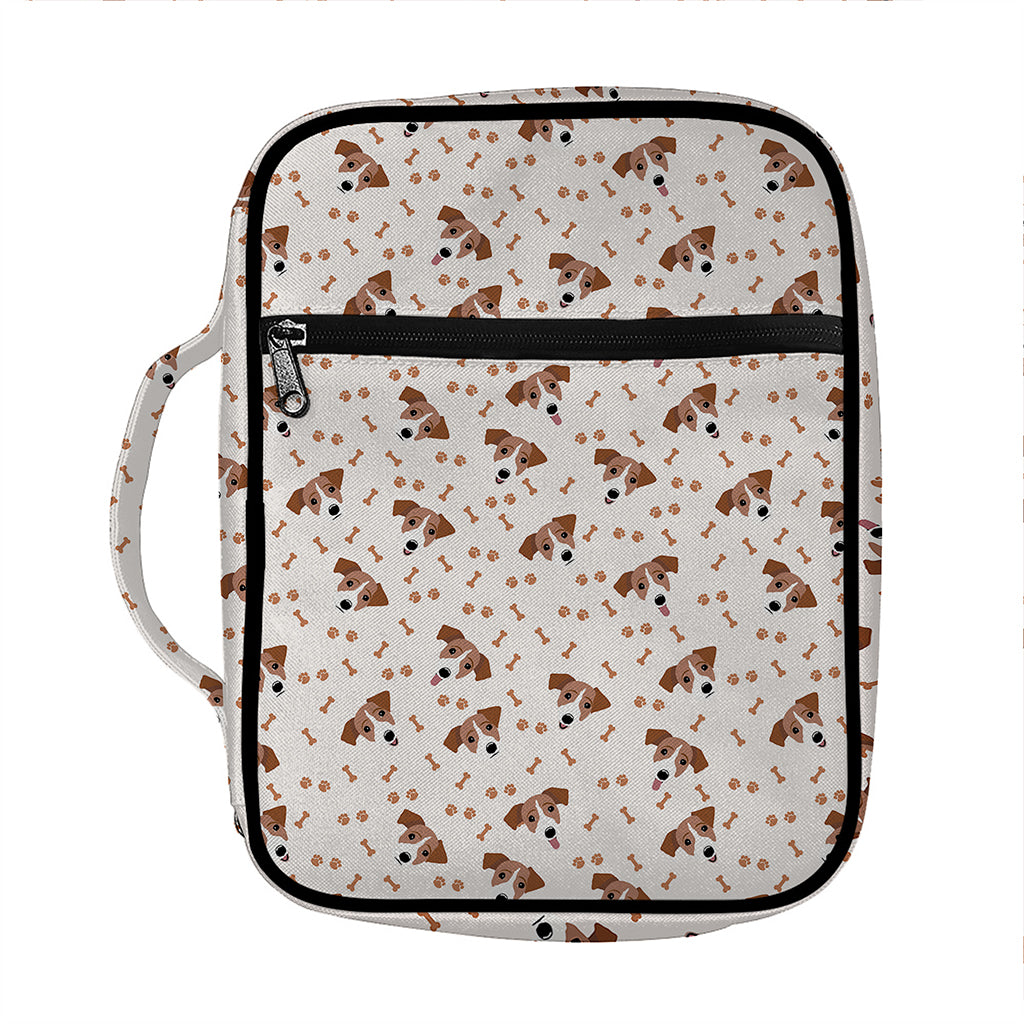 Jack Russell Terrier And Bone Print Front Pocket Bible Bag