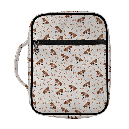 Jack Russell Terrier And Bone Print Front Pocket Bible Bag