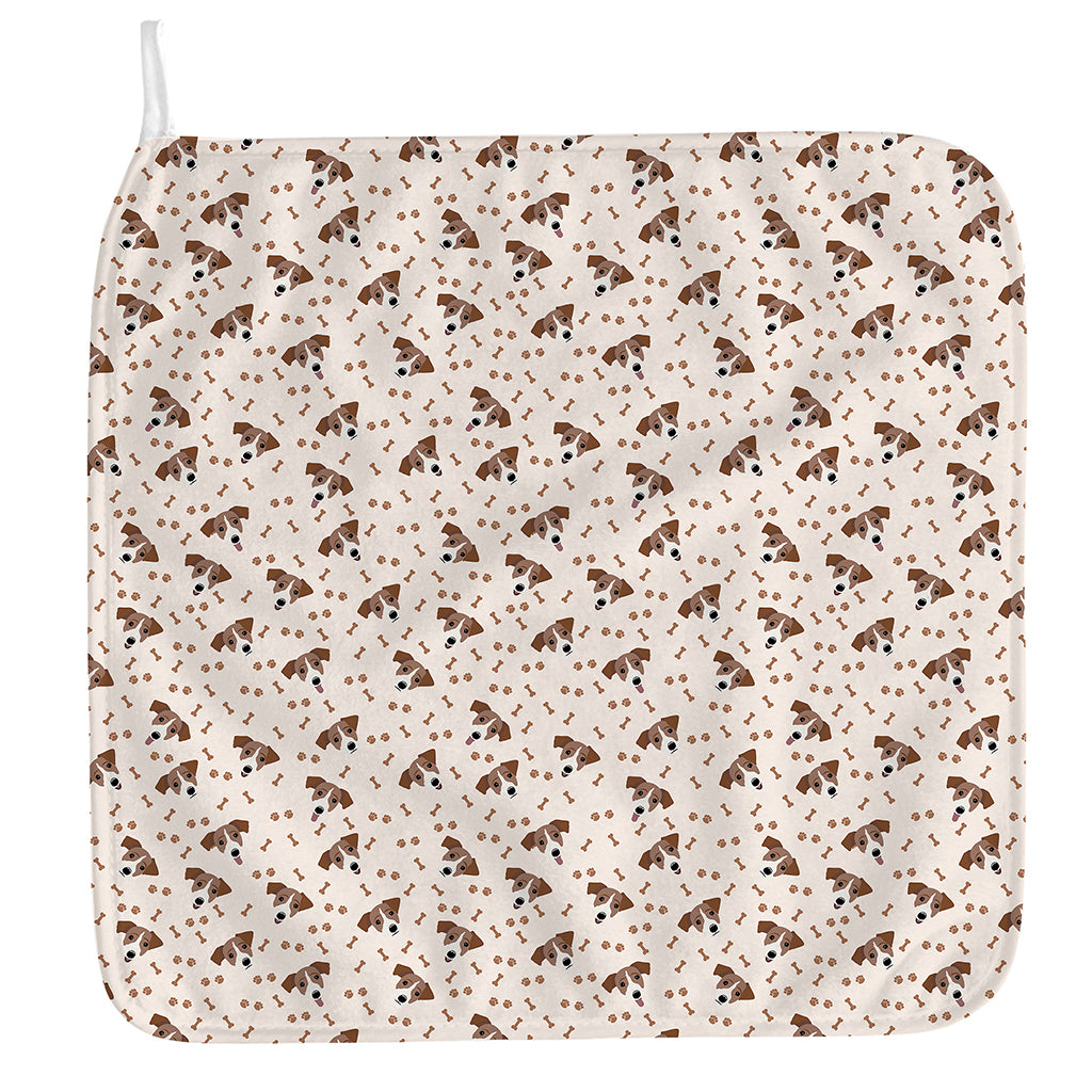 Jack Russell Terrier And Bone Print Hand Towel