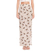 Jack Russell Terrier And Bone Print High Slit Maxi Skirt