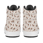 Jack Russell Terrier And Bone Print High Top Leather Sneakers