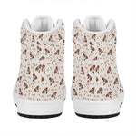 Jack Russell Terrier And Bone Print High Top Leather Sneakers