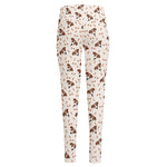 Jack Russell Terrier And Bone Print High-Waisted Pocket Leggings